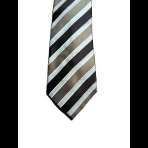 Donald J Trump Brown Black Striped Silk Tie